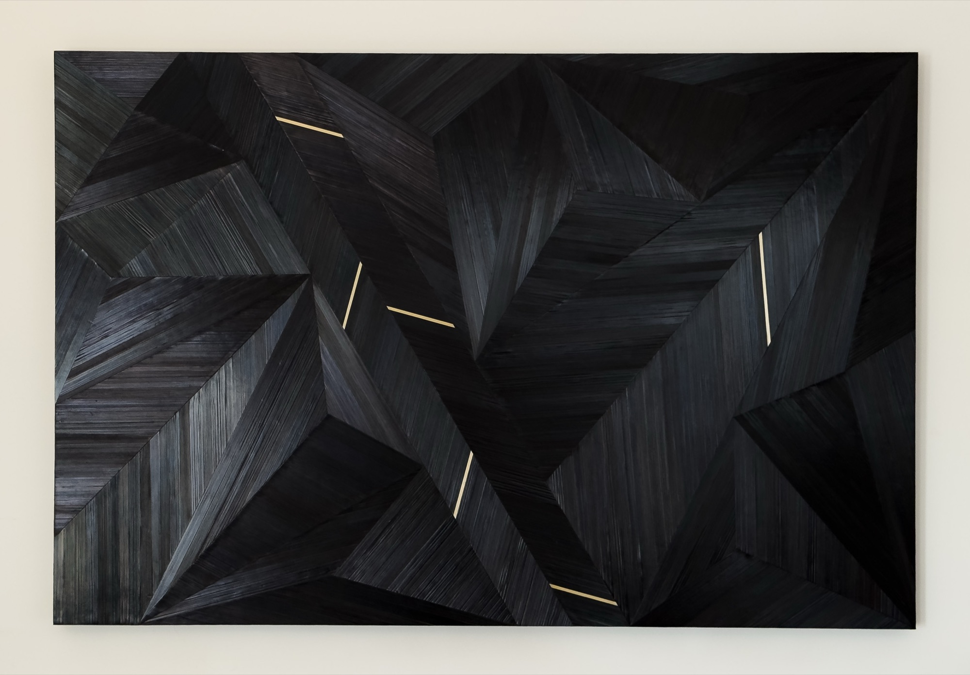 Cecile Ancelin working with straw marquetry in her studio