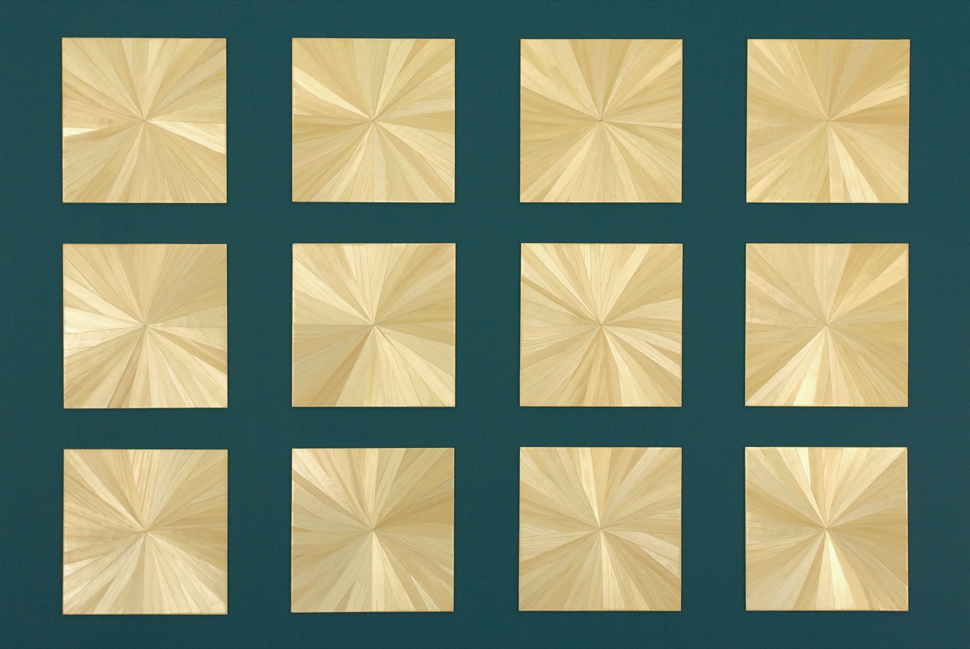 Solar Grid - Straw marquetry artwork